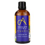 Absolute Aromas Organic Castor Oil 100ml - Pure, Natural, Certified Organic, Cruelty Free and Vegan - for Hair, Eyelashes, Brows & Massage