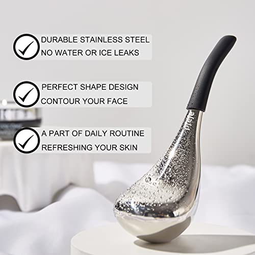 Pfefe Ice Globes Facial Skin Care Tools for Women Face Eyes, Stainless Steel Face Beauty Cryo Sticks for Girls Ladies, Cooling Spa Globes Cold Ro