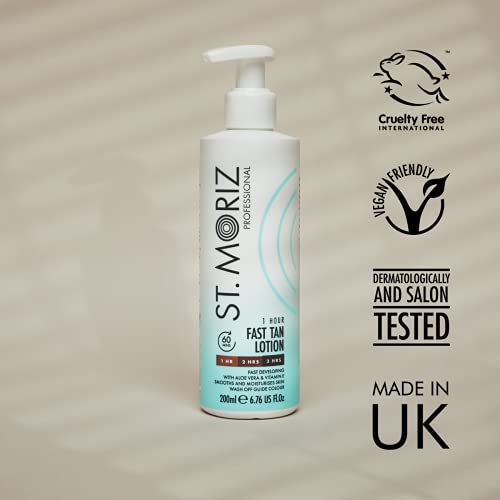 St Moriz Professional Instant 1 Hour Fast Tan Lotion | With Aloe Vera & Vitamin E | Develops in 1-3 Hours | Express Vegan Fake Tan Body Lotion |