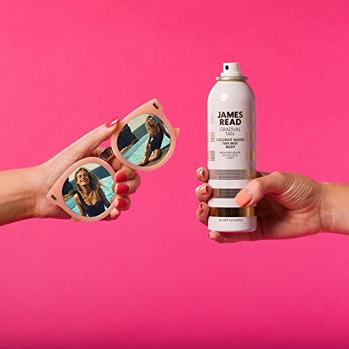JAMES READ Coconut Water Mist Body Gradual Self Tan Hydrating All-Over Golden Glow Deeply Nourishing Spray, Long Lasting Suitable for all Skin To
