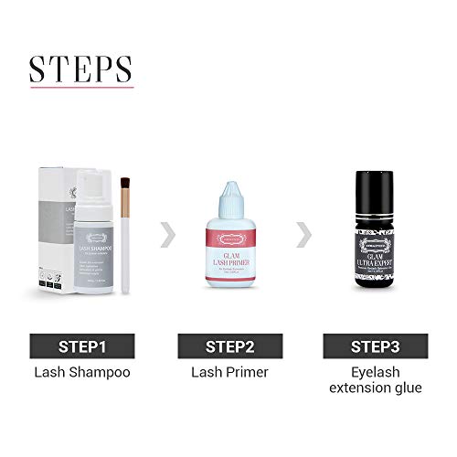 Eyelash Extension Glam Lash Primer 15 ml/Pre-Treatment for Semi Permanent Eyelash/Easily Removes Proteins and Oils/Oil Free/Longer Extension Rete
