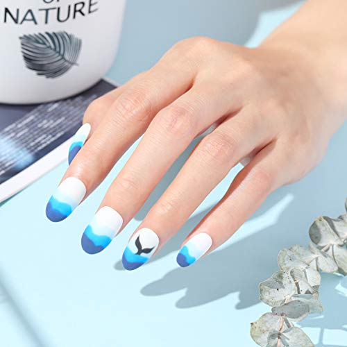 Lagunamoon Gel Nail Polishes, 6 Colors Blue Black White Gel Nail Polish Set Soak Off Long Lasting UV LED Light DIY Manicure Gel Polish Kit Salon