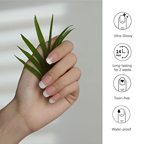 DANNI & TONI 28 Stickers Semi Cured Nail Wraps Soft Self-Adhesive Gel Nail Stickers(Happy-Go-Lucky),Salon-Quality Gel Nail Polish Strips, French