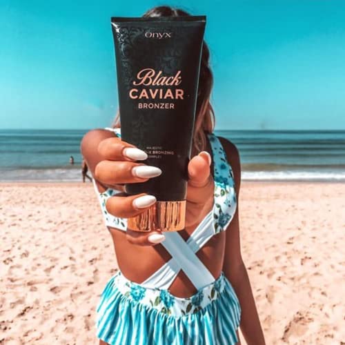 Onyx Black Caviar Sunbed Tanning Lotion - Black Bronzer & Tan Enhancer - Insanely Dark Tan for Men & Women