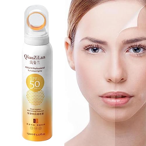Face Sunscreen Spray, Transparent Spray SPF 50, Ultra Light Sunblock Mist, Water Resistant, SPF 50 Daily Sun Protection For Sensitive Skin