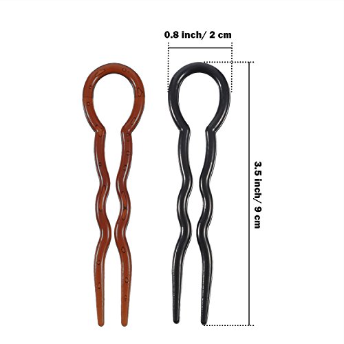 Bememo 20 Pieces Lady Style Grip Hair Pins, Simple Fast Spiral Hair Braid Twist Styling Clip Pin, Black and Brown