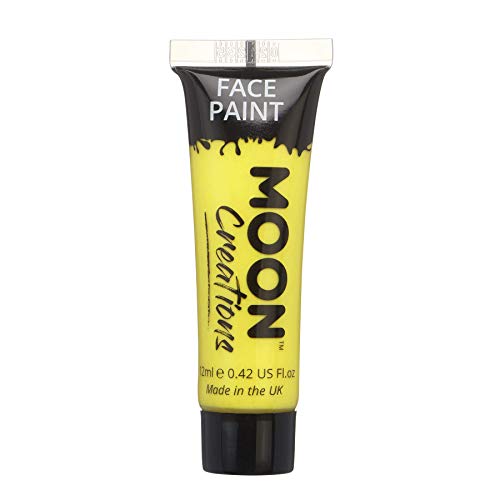 Moon Creations Face & Body Paint Tubes | White | 12ml | Ready to Use Face Paint | No Flake | Cruelty Free, Made in UK | Face Paint for Kids, Adul
