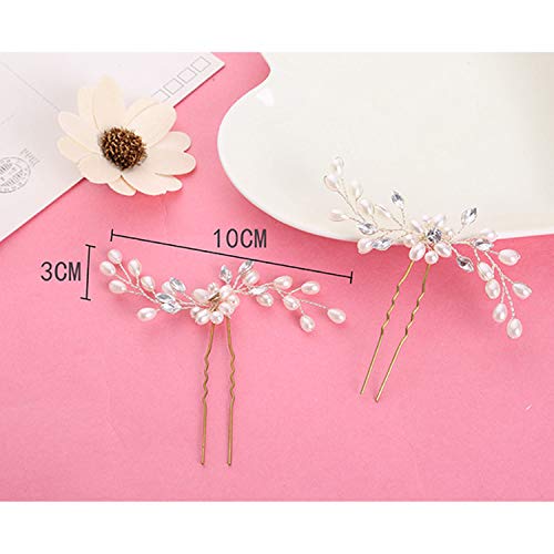 Bridal Hair Pins - 3pcs Fashion Retro Elegant Ladies Pearl Rhinestone Hair Accessories for Wedding Bridal Jewelry Bridal Hair Accessories Headpie