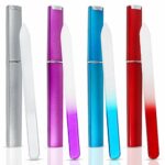 SWKJ 4 PCS Set Glass Nail Files Professional Gradient Color Crystal Nail Files with Cases Double Sided Nail Files Fingernail/Toenail Caring Tools