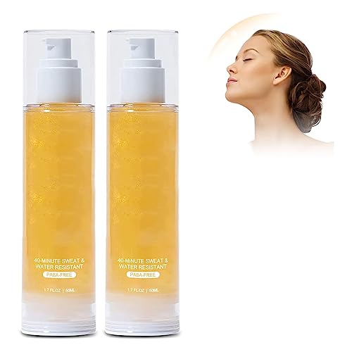 Sun Shield Body Glow SPF 50,Gold Glitter Sunscreen,SPF 50 UV Protection Sheer Sunscreen,Sweat and Water Resistant Sunscreen,Protection Hydrating