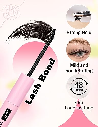 Lash Glue Eyelash Bond and Seal Waterproof Cluster Lash Glue, Lash Bond and Seal for Eyelashes Extensions 48h Long Lasting Lashes Glue for DIY Fa