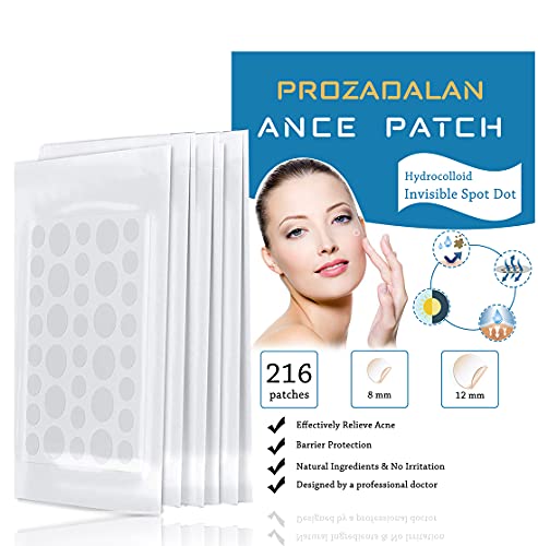 Spot Patches, 216pcs Invisible Hydrocolloid Pimple Patches, Effectively Relieve Common Spot Patches for Face, Facial Care, Suitable for All Skin