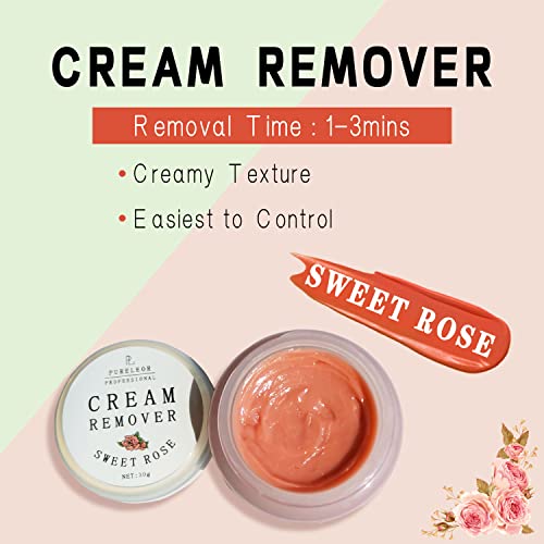 Eyelash Extensions Remover 30g Cream Type,Low Irritation Fast Action Lash Extension Adhesive Remover for Sensitive Eyes(Sweet Rose)