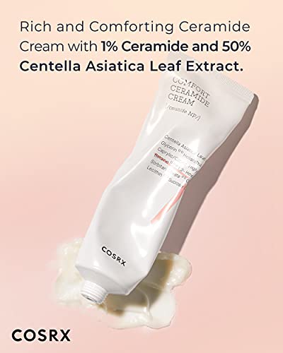 COSRX Balancium Comfort Ceramide Cream, 2.82 oz/80g | 50% Centella Asiatica Soothing & Long-lasting Facial Moisturiser for Dry Skin | Matte Finis