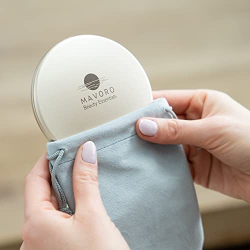 Magnifying Compact Mirror for Purses, 1x/10x Magnification – Double Sided Travel Makeup Mirror, 4 Inch Small Pocket or Purse Mirror. Distortion F