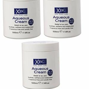 XBC SLS Aqueous Body Cream Dry Skin Moisturiser Cream 500 ml X 3