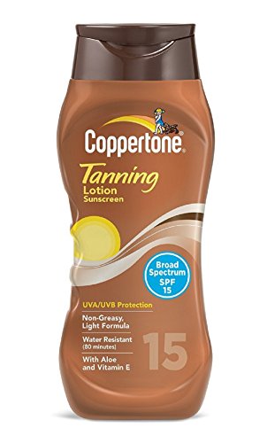 Coppertone SPF 15 Water Resistant UVA/UVB Protecion Tanning Sunscreen Lotion, 10 Ounce by Coppertone