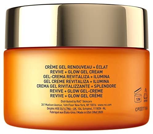 RoC - Multi Correxion Revive + Glow Vitamin C Gel Cream - Anti Wrinkle and Aging Moisturiser - Visibly Plumps and Brightens Skin - Hypo-Allergeni