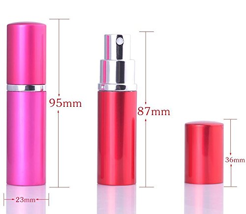 MINGZE 7pcs 10ML Perfume Atomizer, Aluminum Shell Glass Liner Perfume Bottles, Travel Mini Portable Empty Perfume Spray Bottle Dispensers