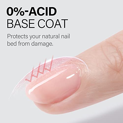 AILLSA Gel Top Coat and Base Coat Gel Nail Polish, 2x15 ML Base and Top Coat Gel polish UV/LED Soak Off for Nail Varnish, Long-Lasting Gel Base C
