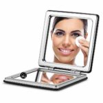 OMIRO Compact Makeup Mirror, Square Ultra Portable Mini Size 1X/3X Magnifying Glass Purse Mirrors with PU Leather for Travel and Handbag