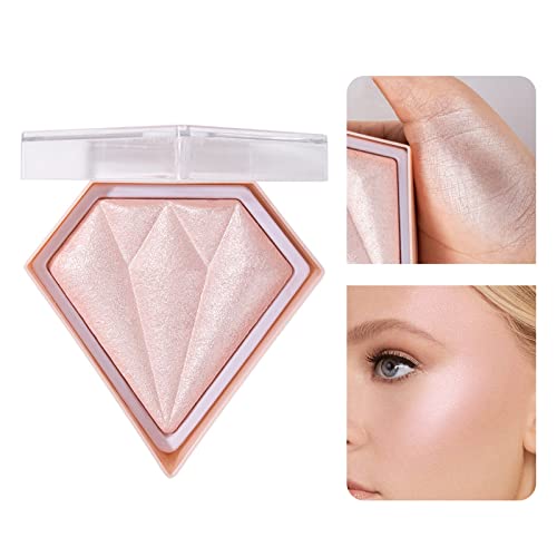 Blushers For Cheeks Make Up, Highlighter Blush Shimmer Blusher, 3D Diamond Long Lasting Contour Palette Brighten Skin Blendable & Buildable Bronz