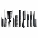 10PCS Black Hair Comb Set Professional Salon Hairdressing Styling Comb Set Multifunction Anti-Static Barbers Brush Combs Set for Women Men Kids