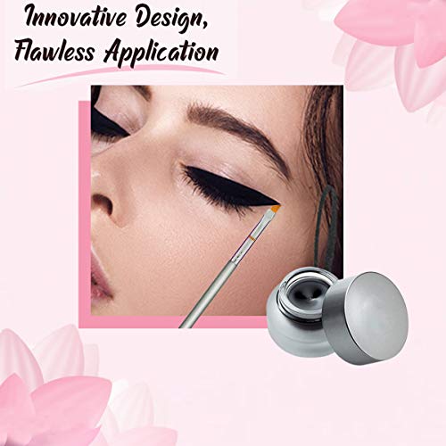 Eyeliner Brush Set Pencil Liquid - Gel Liner Winged Makeup Brushes Small Angle Firm Angled Wing Kit Black Stamp Pen Stencils Thin Flat Stencil Sh
