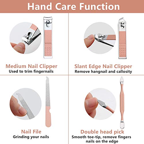 Nail Clipper Manicure Set, 7 In 1 Stainless Steel Professional Pedicure Kit Nail Scissors Grooming Kit with Black PU Leather Case for Travel & Ho