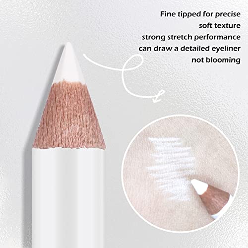 Ownest 12 Packs Professional Highlighter Eye Liner Pen, White Eyeliner Pencil Eye Liner Waterproof Long Lasting Eye Brighten
