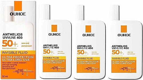 Facial Sun Cream, Face Sunscreen, Anthelios UVmune 400 Invisible Fluid SPF50, 50ml SPF50+ Ultra Protection Invisible Fluid Cream Invisible Fluid