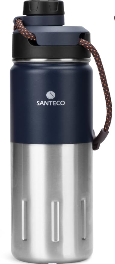 SANTECO Stainless Steel Insulated Drinking Bottle 710 ml I Leak-Proof Vacuum Flask I BPA-Free with Screw Cap Insulated Bottle for Sports, Running