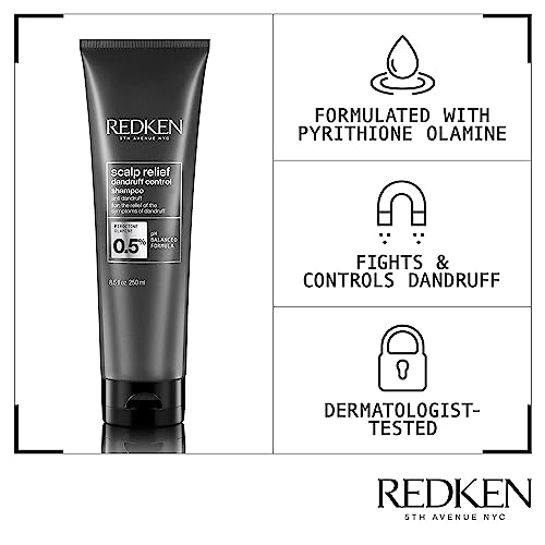 REDKEN Dandruff Control Shampoo, Lavender Oil, Soothes Itchy & Flaky Skin, Scalp Relief, 250 ml