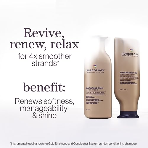 Pureology | Nanoworks Gold | Conditioner, Colour-Treated Hair, Restores And Strengthens Hair, Vegan