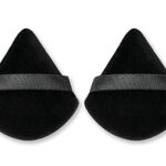 DATAPES 2 Pcs Powder Puff | Triangle Powder Puff | Makeup Puff | Soft Powder Puff | Powder Puff Sponge Reusable With Straps | Velvet Mini Powder
