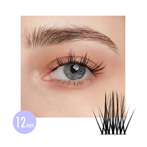 BEYELIAN Cluster Lashes, D+ Curl Individual Lashes, 168 Pcs Cluster Eyelash Extensions 0.07mm 10-16mm Mixed DIY Lash Clusters Reusable Super Thin