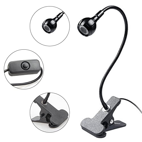 Layhou UV Lamp Nail Dryer, 3W UV Glue Curing Lamp, Ultraviolet Purple Glue Light, Ultraviolet UV Glue Lamp with Clip and Switch USB Input (Black)