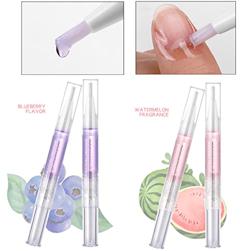 Nail & Cuticle Oil Pen for Nail Care, Nail Oil Pen 2PCS Nail Revitalize Oil Pen Jojoba Seed Oil Hand & Nail Treatment Pedicure