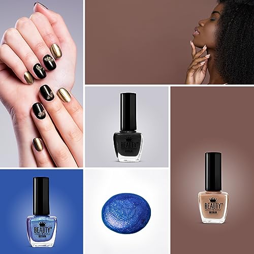 Beauty4Britain 24 x Nail Polish Varnish Set 24 Different Classic Glitter Pearl Colours EU Made