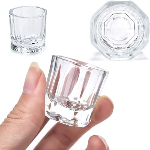 Glamified Dappen Dish Bowl Set of 2 Cup and Eyebrow Tint Brush, Acrylic Nail Art Equipment Mini Bowl Cups