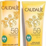 Caudalie Solaire Set Cream Solaire Visage Anti-Rides (Anti-Wrinkle Sun Cream) for Face 50 SPF and Caudalie Spray Solaire Lacte 50 SPF