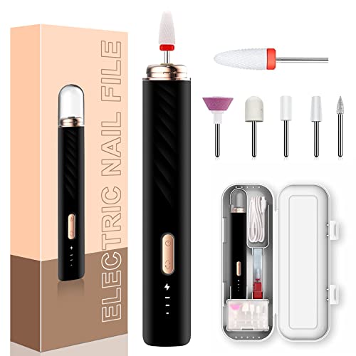 Nail Drill Electric Nail Files Professional Rechargeable Electric Nail Drill Machine with Ceramic Nail Bit for Beginners, Nail Drill Machine Set