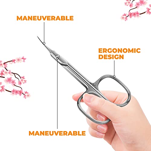1st Deer Nail Scissors - Stainless Steel Cuticle Scissors for Manicure and Pedicure, Perfect Pointed Beauty Scissors for Eyelash Grooming, Eyebro