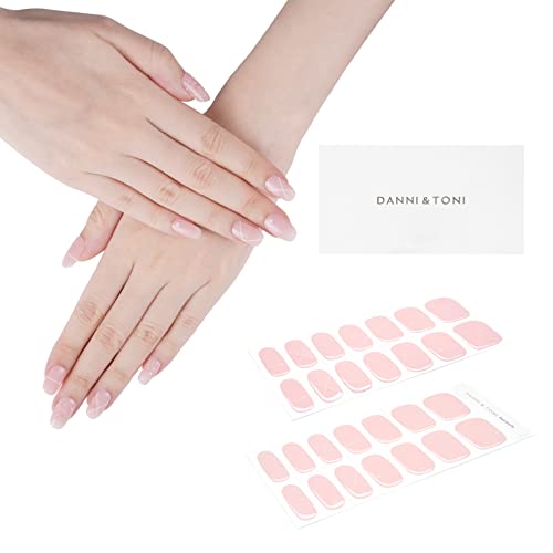 DANNI & TONI 28 Stickers Semi Cured Nail Wraps Soft Self-Adhesive Gel Nail Stickers(Happy-Go-Lucky),Salon-Quality Gel Nail Polish Strips, French