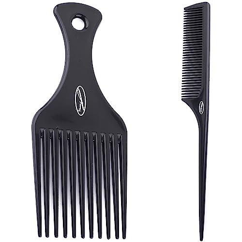 Fine Lines Afro Pick Comb - Premium Plastic Antistatic Afro Hair Comb for Curly or Thick Hair - Heat & Impact Resistant Afro Hair Combs – Afro Hi