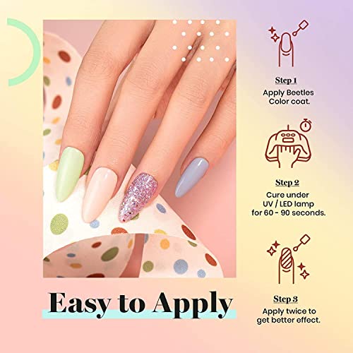 Beetles Gel Nail Polish - 20 Pcs Gel Nail Polish Set Pastel Paradise Soak Off Nail Gel Polish Nude Gray Pink Blue Glitter Gel Polish Starter Kit