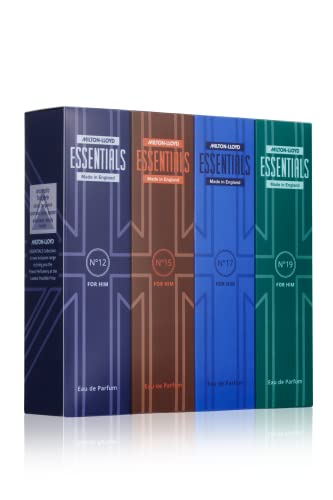 MILTON-LLOYD ESSENTIALS No 12, No 15, No 17 and No 19 Luxury Mens Fragrances, Set of 4 x 50ml Eau de Parfum Men, Mens Aftershave Gift Set, Perfum