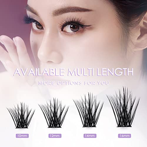 GAQQI Lash Clusters 48pcs Lashes DIY Lash Extension Individual Eyelash Cluster Wide Band at Home - Cosplay - Synthetic Artificial Soft Reusable F