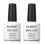 Gel Polish Soak Off CLAVUZ Top Base Coat UV LED Nail Polish+Nail Art Brush Nail Art 10ml