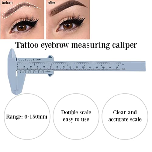 Eyebrow Stencil Ruler, Reusable Vernier Caliper for Measuring Eyebrow, Permanent Eyebrow Positioning Ruler for Makeup Cosmetic Measuring Eyebrow,